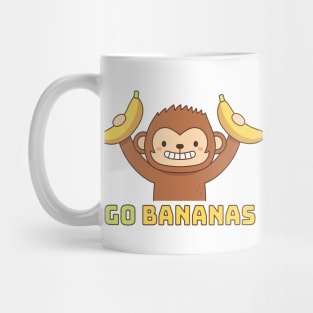 Cute Monkey Go Bananas Doodle Mug